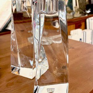 Orrefors Kostaboda Clear Crystal Candle Holders